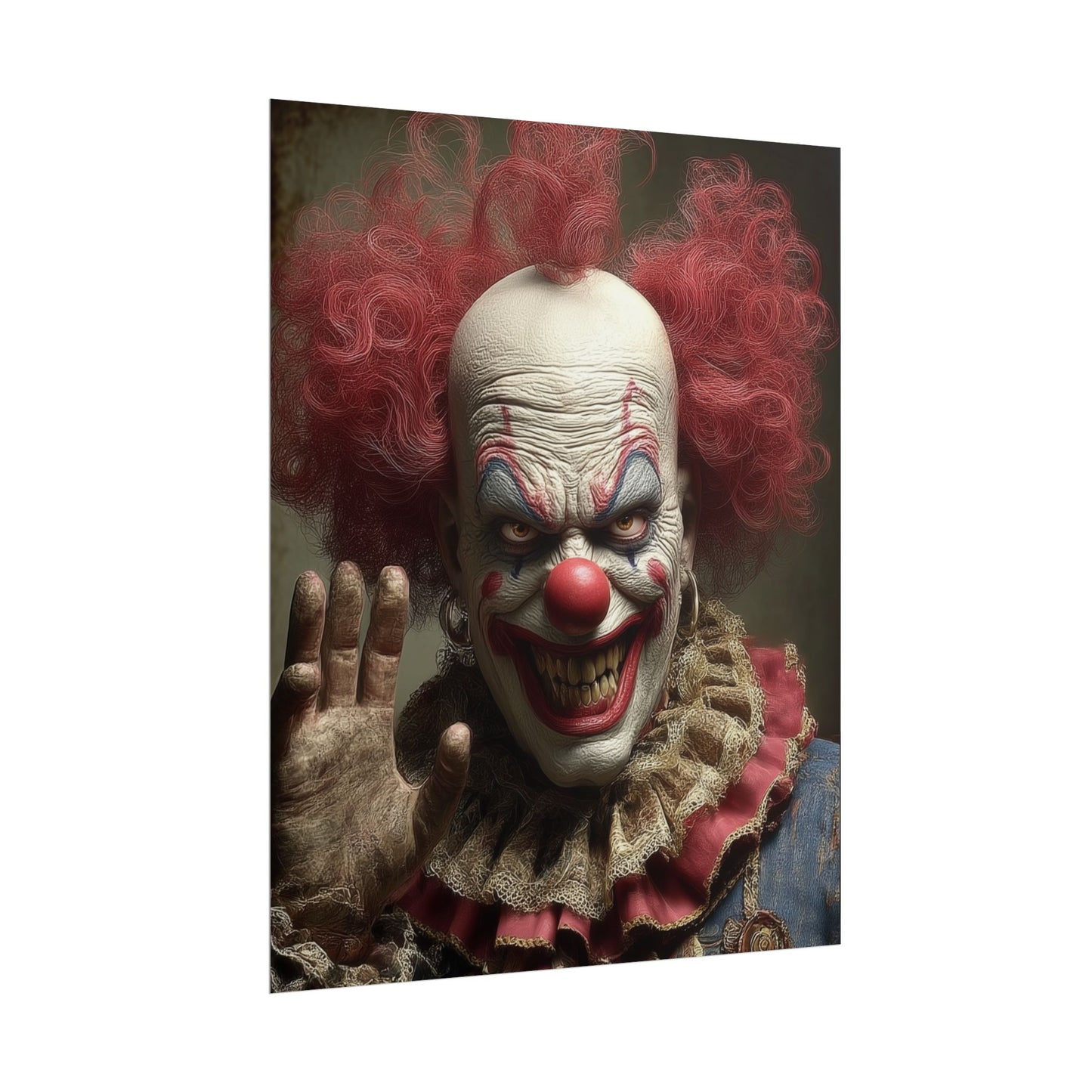 Another Creepy Clown Rolled Posters,  Paper Poster, Scary Decor, Halloween, Spooky Home Decor