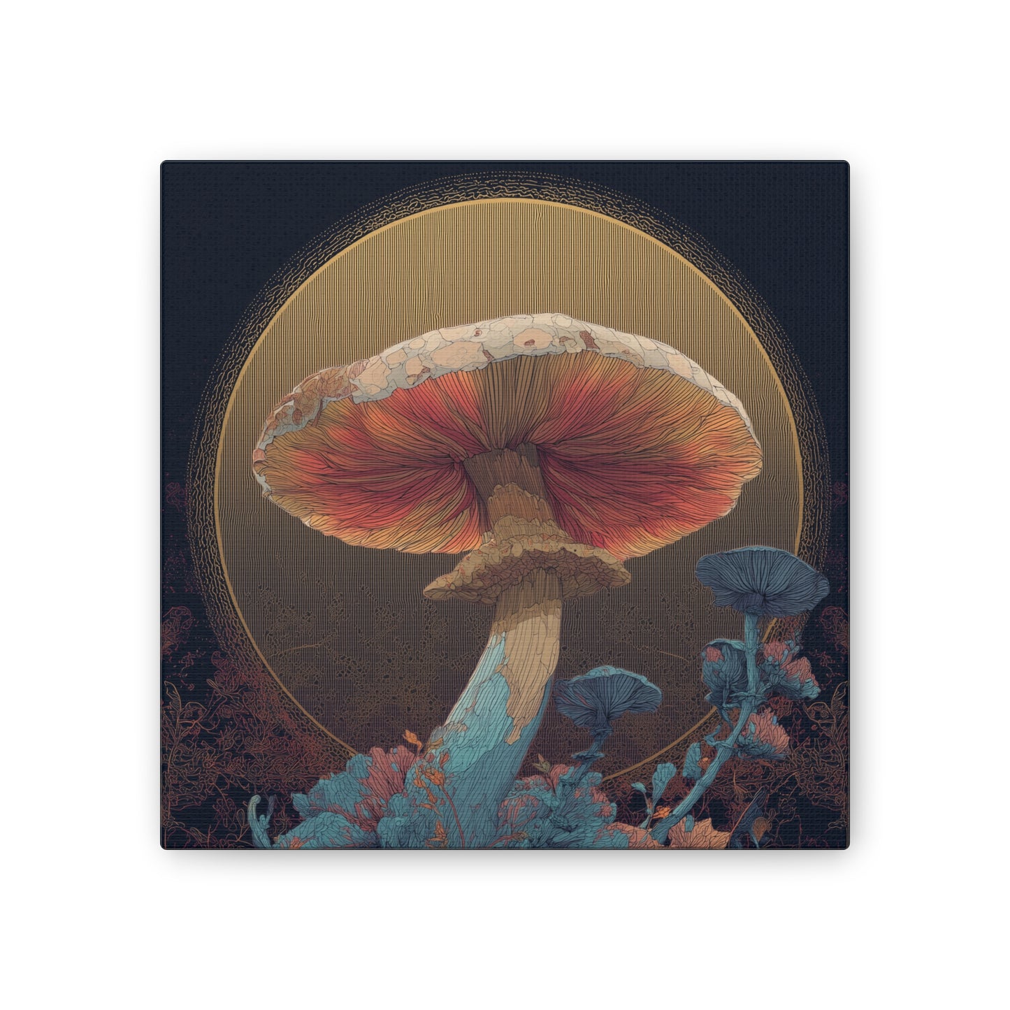 Surreal Shroom -Mushroom Canvas Art, Stretched Wall Decor, Bohemian Home Decor, Psychedelic Wall Art, Nature-Inspired Art