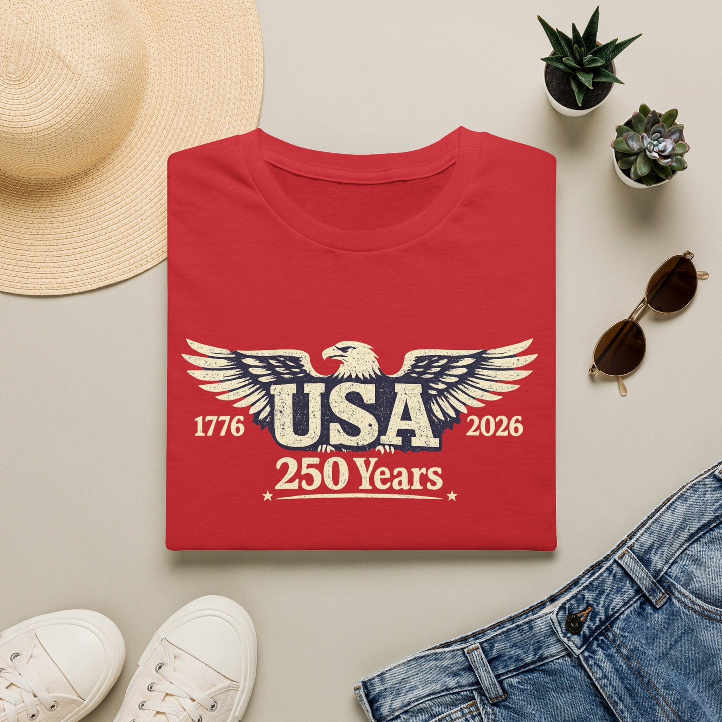 USA 250 Years Graphic T-Shirt — 1776–2026 Bicentennial Eagle Tee