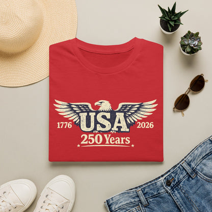USA 250 Years Graphic T-Shirt — 1776–2026 Bicentennial Eagle Tee