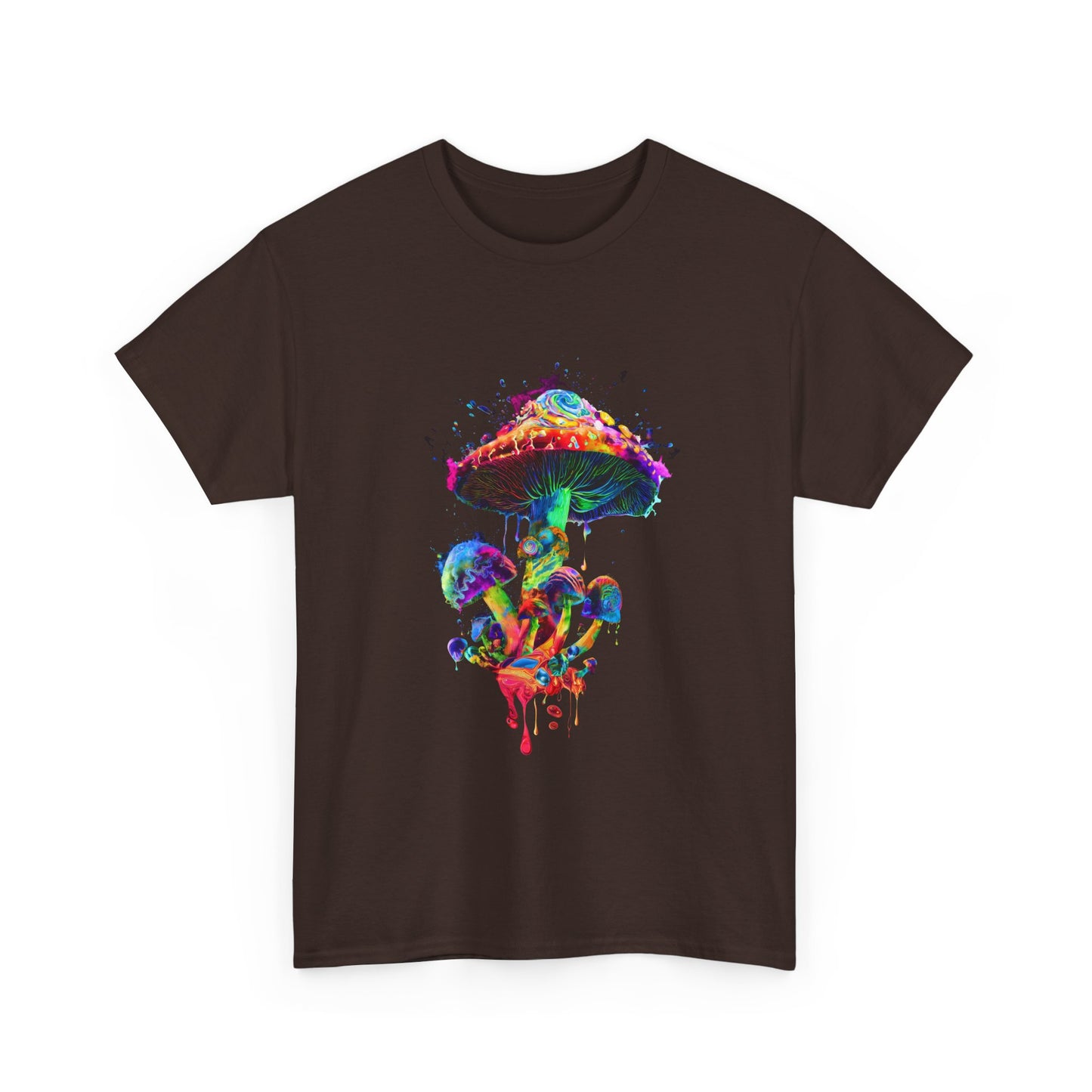 Tie Dye Psychedelic Mushroom 4  -Tee, Unisex Heavy Cotton T-Shirt, Vibrant Graphic Shirt, Perfect for Festivals, Eco-friendly Gift, Casual Wea