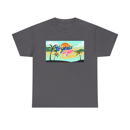 Virginia is for Lovers Dark -Vintage Sunset Graphic Tee, Beach Lover Shirt, Summer Vibe Unisex Tee, Gift for Vacation, Tropical Aesthetic Cotton Top