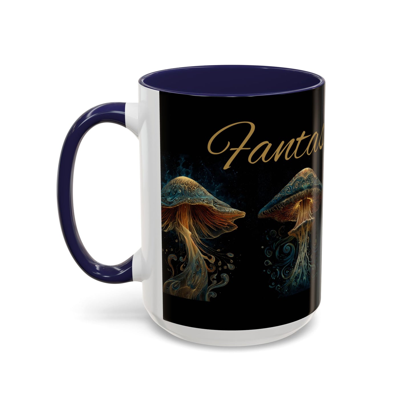 Dark Fantastic Fungi Coffee Mug - Magical Ocean Mushroom Art (11/15oz)