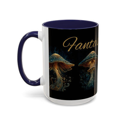 Dark Fantastic Fungi Coffee Mug - Magical Ocean Mushroom Art (11/15oz)