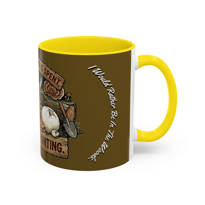 Mushroom Hunting Coffee Mug – "My Spore Time Is Spent" Rustic Forager Accent Mug
