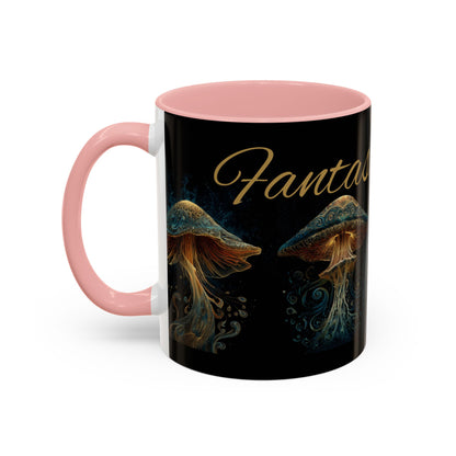 Dark Fantastic Fungi Coffee Mug - Magical Ocean Mushroom Art (11/15oz)