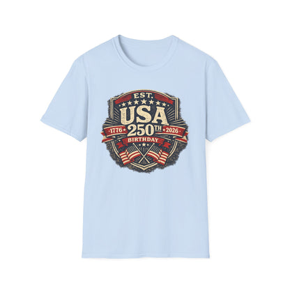 USA 250th Birthday T-Shirt — 1776-2026 Retro American Celebration Tee