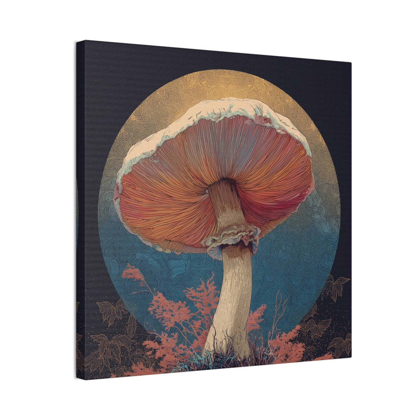 Unreal Shroom -Mushroom Canvas Art, Stretched Wall Decor, Bohemian Home Decor, Psychedelic Wall Art, Nature-Inspired Art