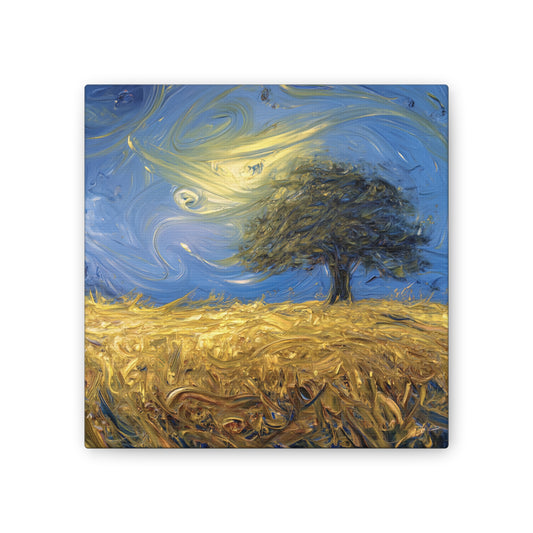 Wind in the Wheat - Canvas Artwork, Wall Decor, Colorful Landscape Art, Nature Painting, Gift for Home Decor