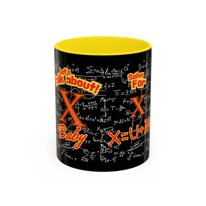 Math Lover Coffee Mug — "Solve For X = U + Me" Romantic Equation Design