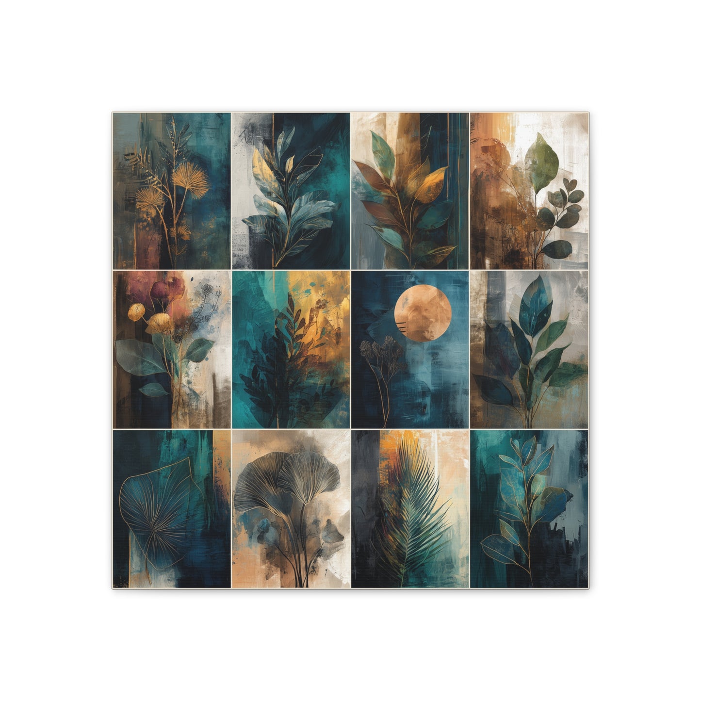 Natures Blue Green Series #6 -Botanical Wall Art, Nature-Inspired Home Décor, Eco-Friendly Canvas Print, Greenery Art Piece, Living Room Wall Hanging