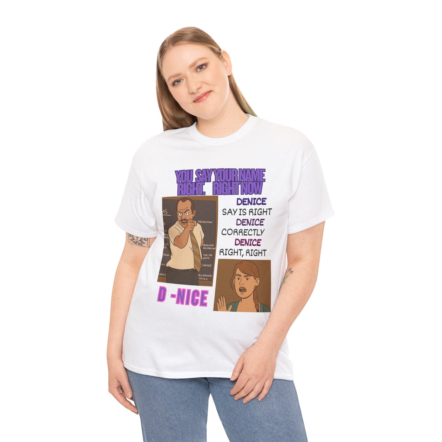 D-Nice Funny Unisex T-Shirt with Quirky Design, Humor Tee, Gift for Friends, Casual Wear, Unique Graphic Tee, Cartoon T-Shirt