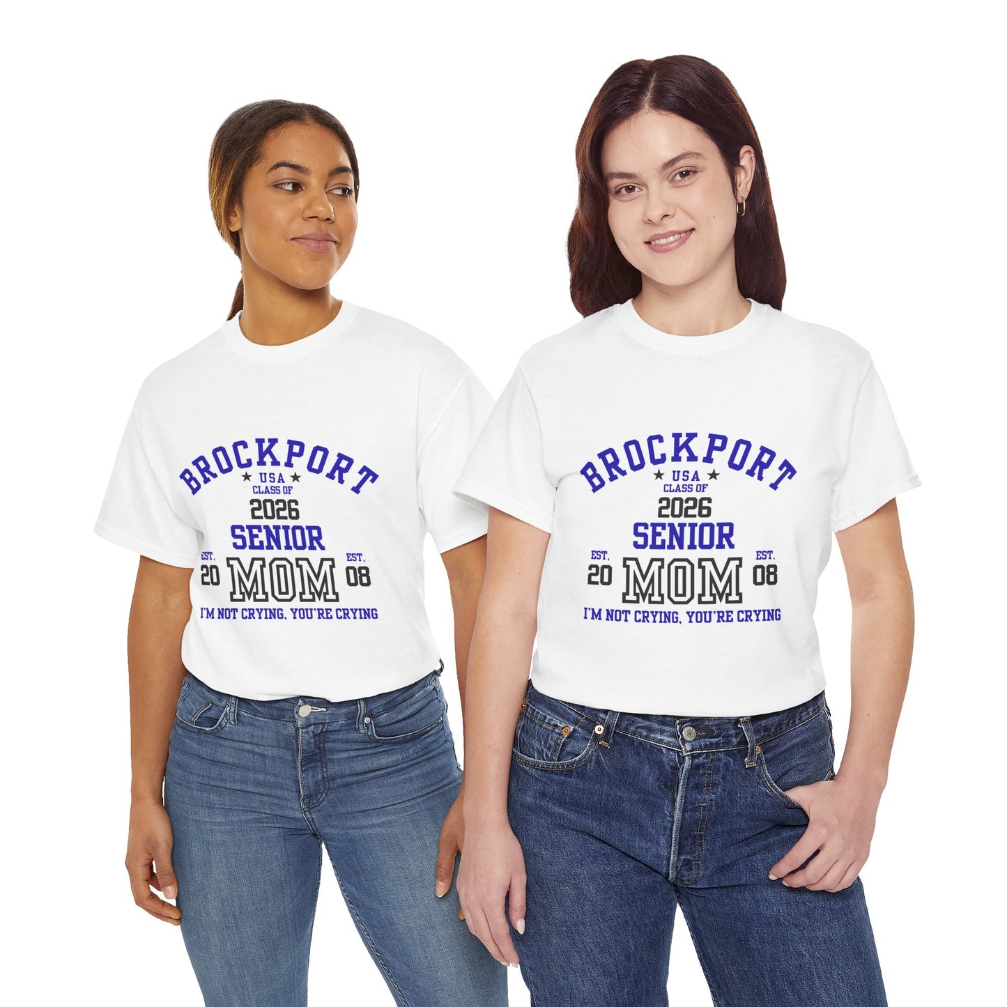 Brockport Senior Mom Tee | Class of 2026 Unisex Heavy Cotton T-Shirt, Perfect for Graduation, Family Celebrations, Gifts, School Events
