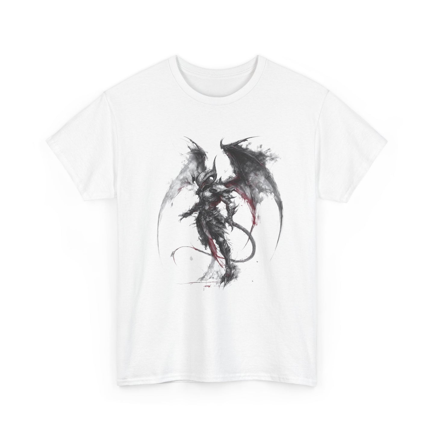 Dragon Warrior Art T-Shirt — Dark Ink Fantasy Demon Graphic Tee