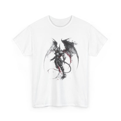 Dragon Warrior Art T-Shirt — Dark Ink Fantasy Demon Graphic Tee