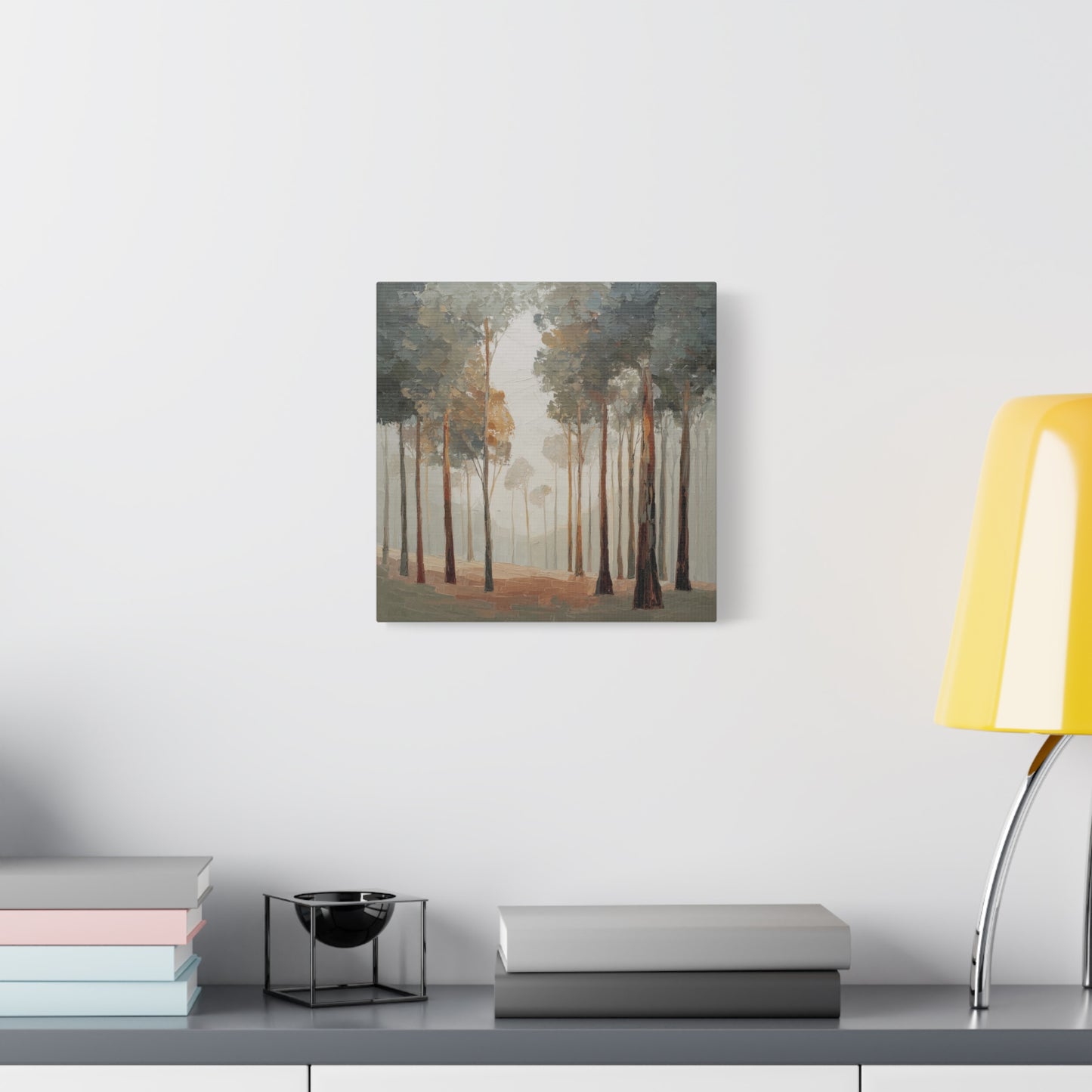 Misty Woods -Artistic Forest Landscape Canvas Print, Nature Decor, Home Wall Art, Bohemian Home Decor.