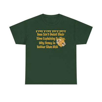 Bees-Themed Heavy Cotton Tee, Funny Bee Shirt, Gift for Beekeepers, Nature Lover Tee, Spring and Summer Fashion