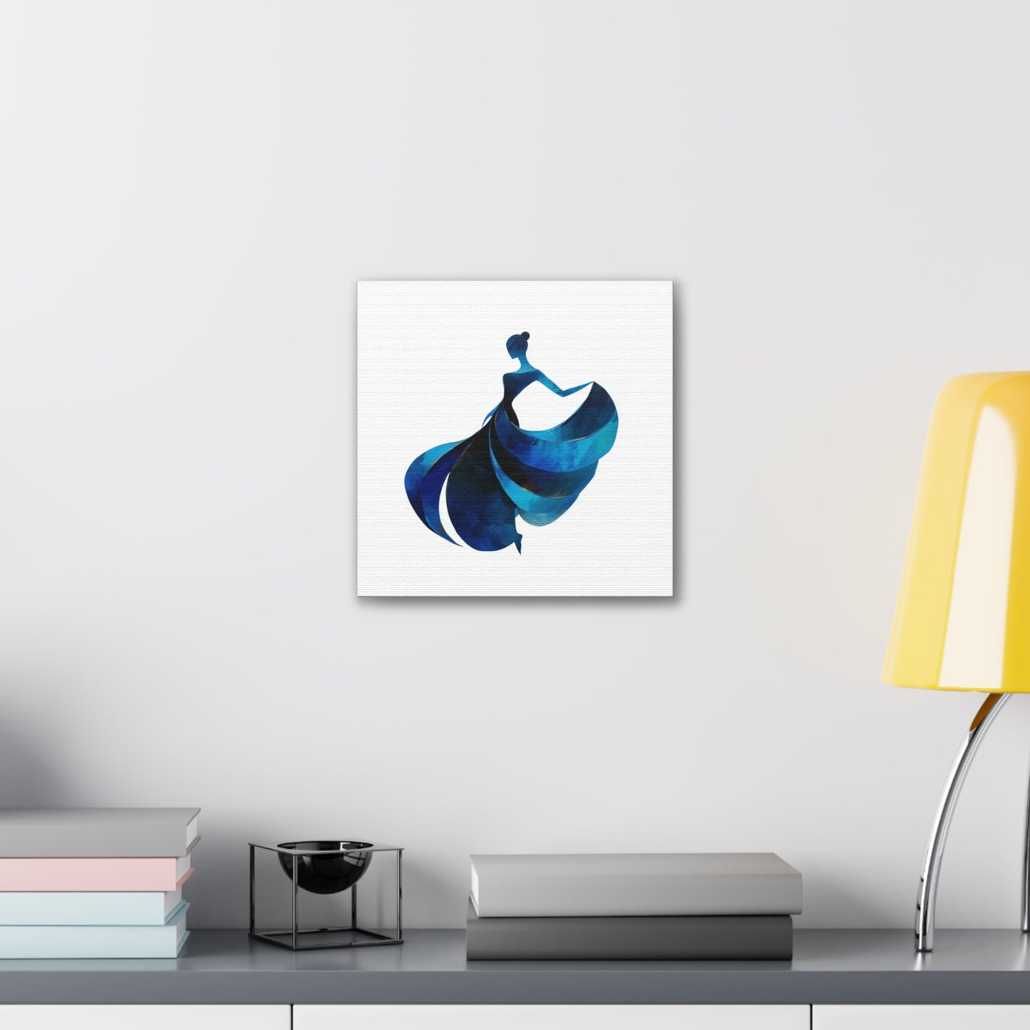 Dancing with the Water Series #4 -Elegant Silhouette Canvas Wall Art, Abstract Decor for Home, Gift for Women, Living Room Artwork, Dance Theme Decoration