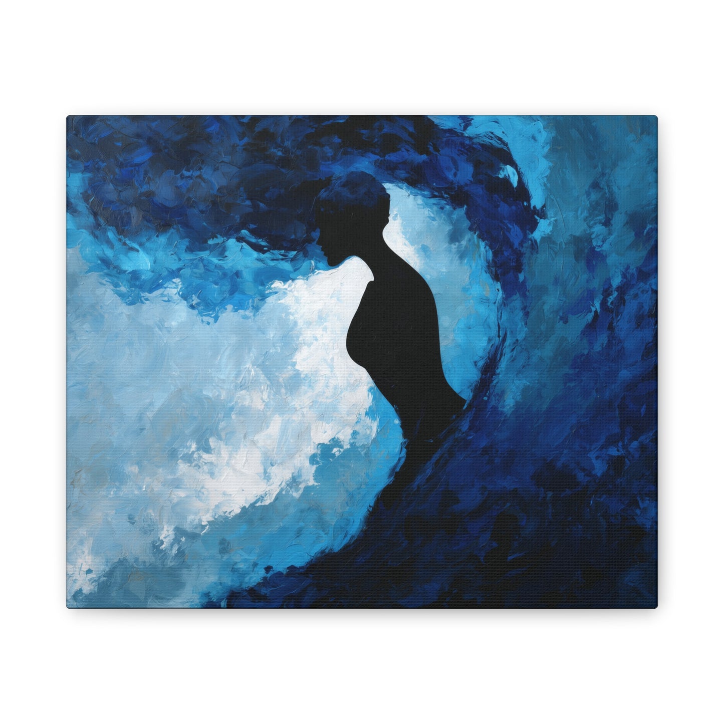 Waves of Form -Serene Abstract Canvas Wall Art, Ocean Wave Decor, Home Transformations, Inspirational Art, Gifts for Art Lovers, Blue Wave Print