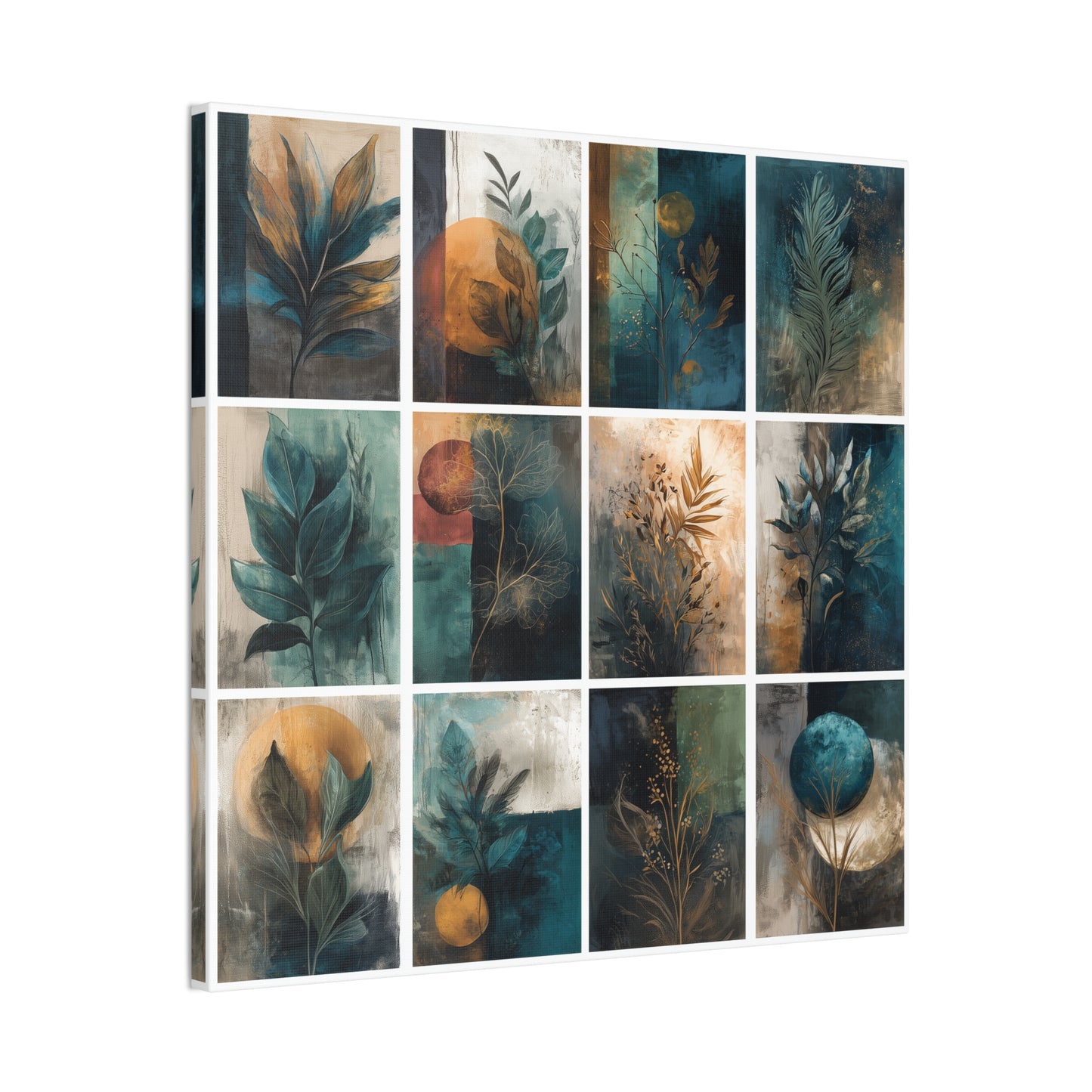 Blue Green Series #5 -Botanical Wall Art, Nature-Inspired Home Décor, Eco-Friendly Canvas Print, Greenery Art Piece, Living Room Wall Hanging