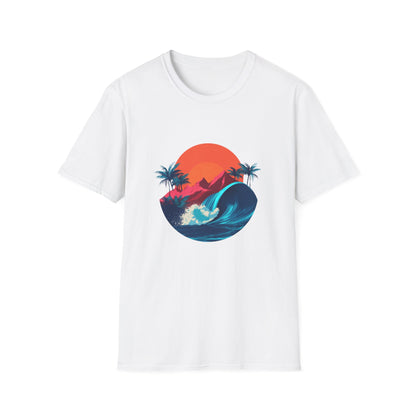 Sunset Surf T-Shirt — Retro Beach Wave Graphic Tee