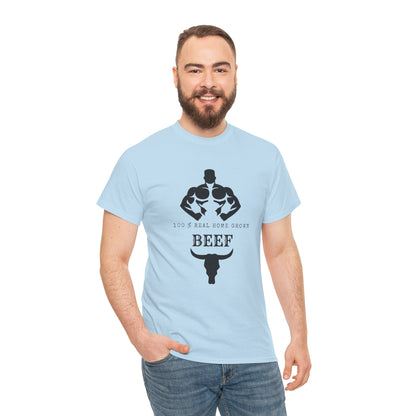 100% Beef -Unisex Tee, Perfect Gift for Workout Enthusiasts, Fitness Club, Gym Wear, Bodybuilding Fashion, Casual Daily Wear