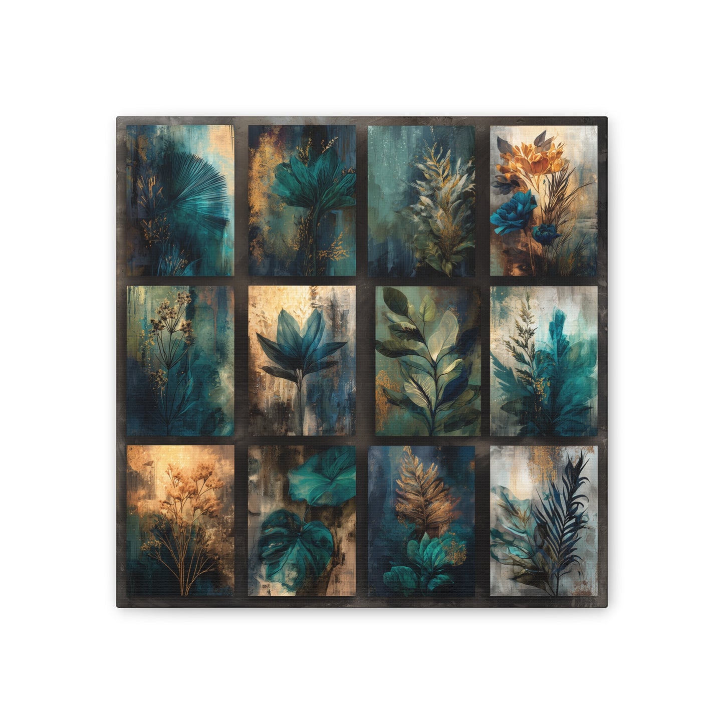 Natures Blue Green Series #4 -Botanical Wall Art, Nature-Inspired Home Décor, Eco-Friendly Canvas Print, Greenery Art Piece, Living Room Wall Hanging