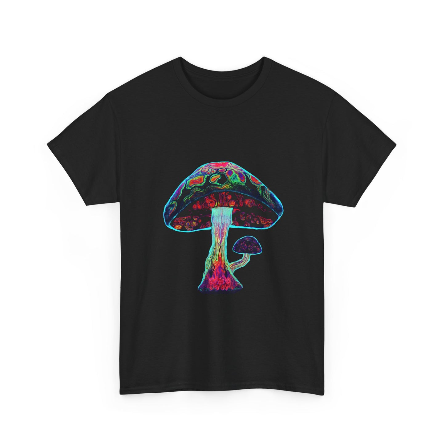 Tie Dye Psychedelic Mushroom 3 -Tee, Unisex Heavy Cotton T-Shirt, Vibrant Graphic Shirt, Perfect for Festivals, Eco-friendly Gift, Casual Wea