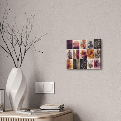 Golden Plum Series #4 Floral Canvas Wall Art, Abstract Flowers Print, Home Decor, Living Room Artwork, Purple and Gold Wall Decor