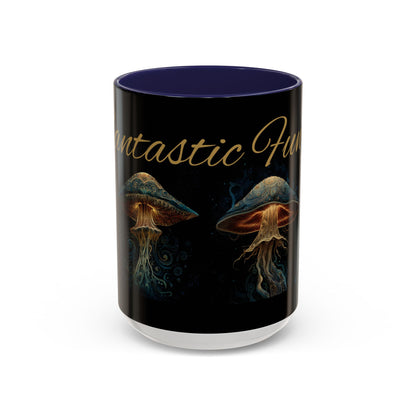 Dark Fantastic Fungi Coffee Mug - Magical Ocean Mushroom Art (11/15oz)