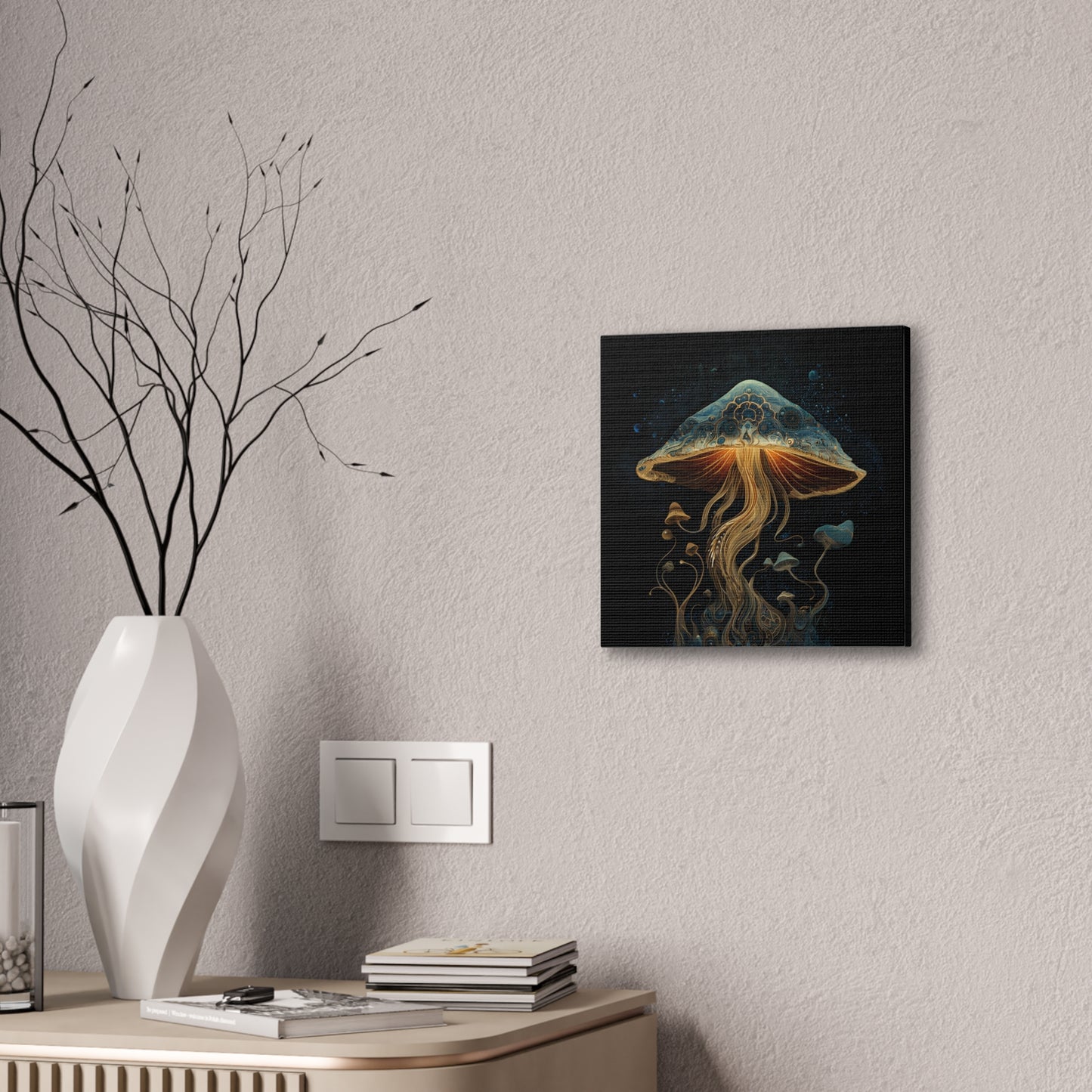 ThirdEye -Mushroom Canvas Art, Stretched Wall Decor, Bohemian Home Decor, Psychedelic Wall Art, Nature-Inspired Art