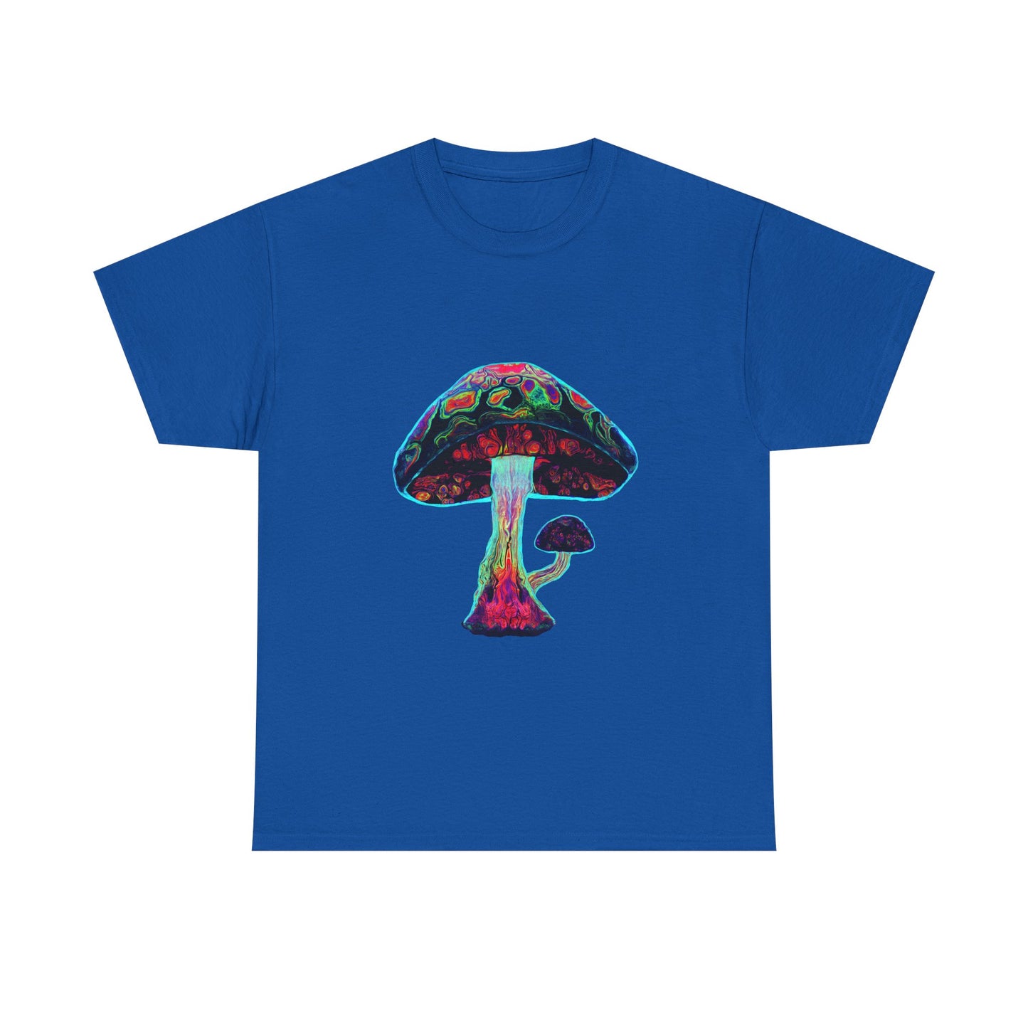 Tie Dye Psychedelic Mushroom 3 -Tee, Unisex Heavy Cotton T-Shirt, Vibrant Graphic Shirt, Perfect for Festivals, Eco-friendly Gift, Casual Wea
