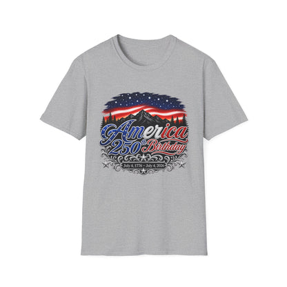 America 250 Birthday T-Shirt – Patriotic USA Flag Design for Independence Day