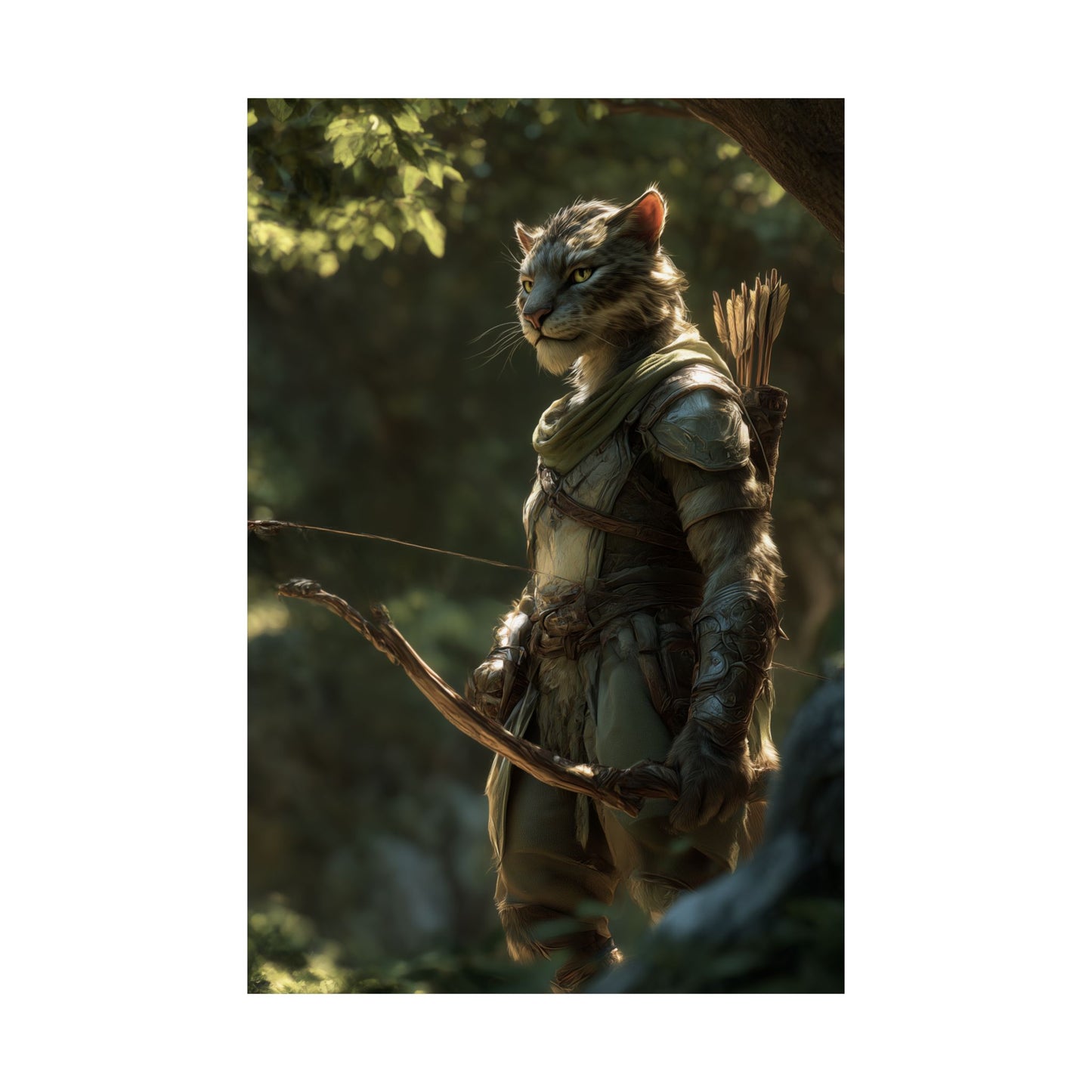 Tabaxi Ranger PAPER POSTER — Fantasy Art - Satin 210gsm