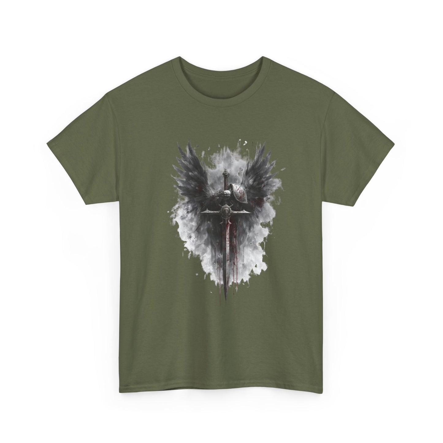 Angel of War T‑Shirt — Gothic Winged Sword Graphic Tee