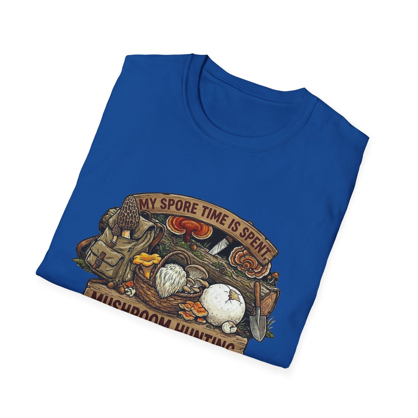 Mushroom Hunting T-Shirt — 'My Spore Time Is Spent' For Foragers & Outdoor Lovers