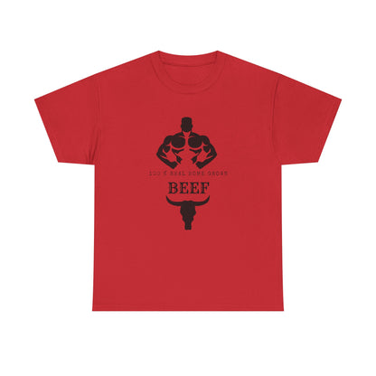 100% Beef -Unisex Tee, Perfect Gift for Workout Enthusiasts, Fitness Club, Gym Wear, Bodybuilding Fashion, Casual Daily Wear