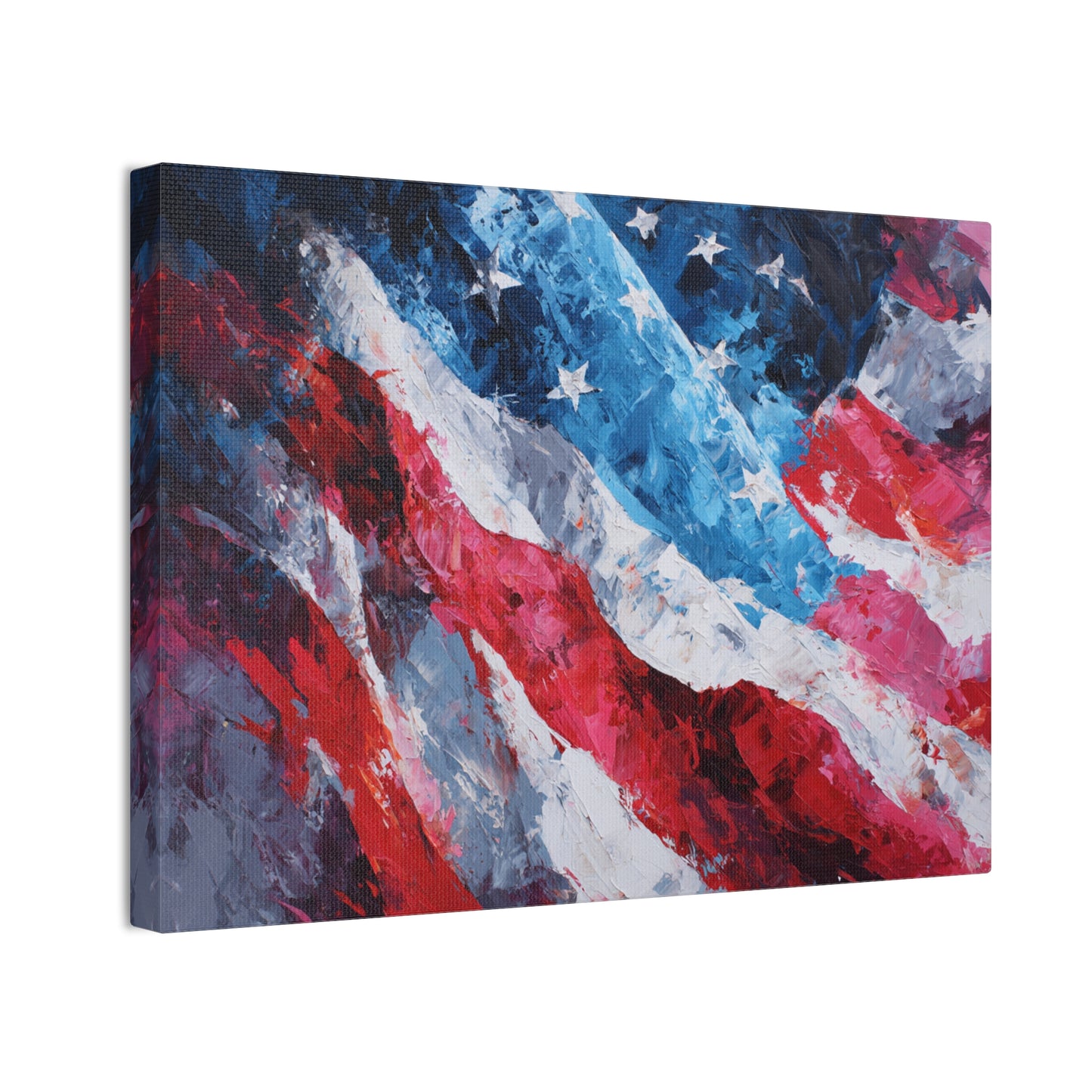 Patriotic Canvas Wall Art - American Flag Decor, USA Art, Independence Day Decoration, Gift for Veterans, Home Wall Decor