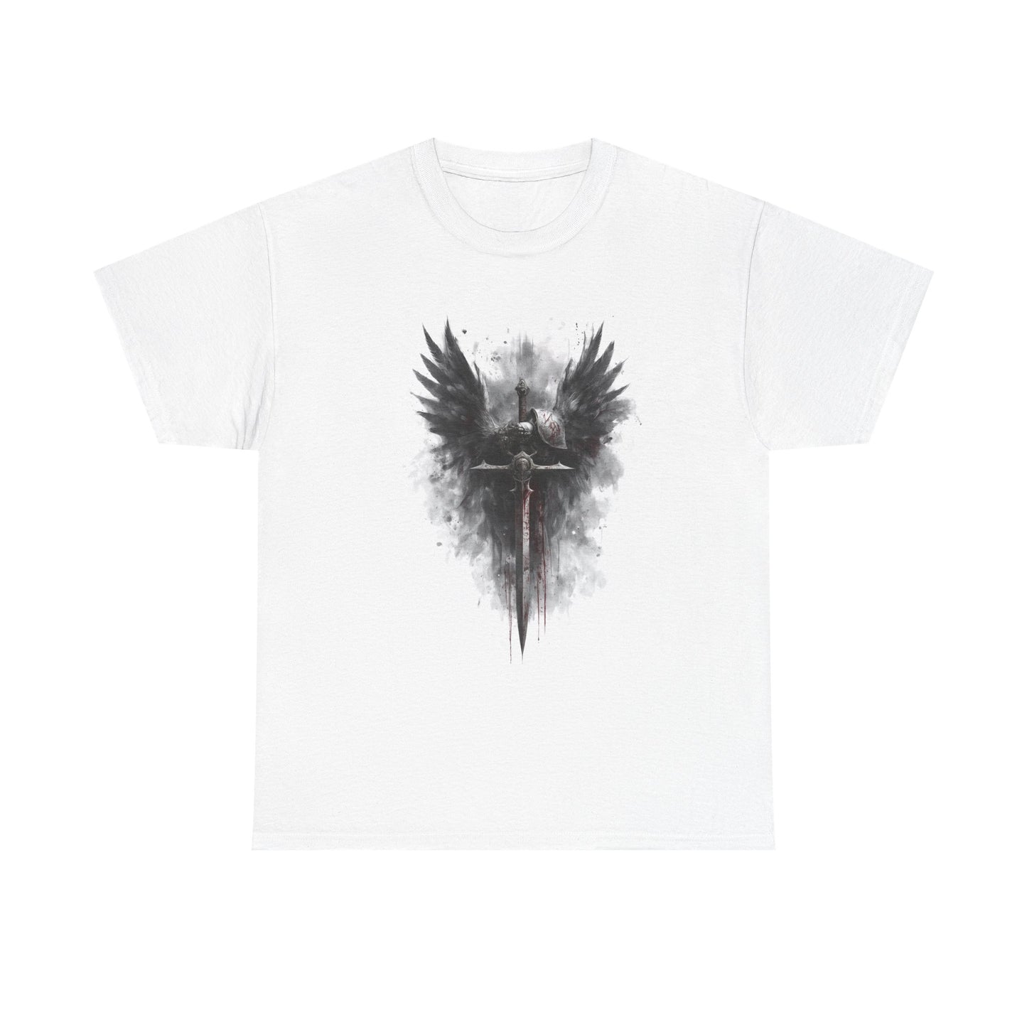 Angel of War T‑Shirt — Gothic Winged Sword Graphic Tee