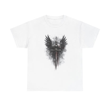 Angel of War T‑Shirt — Gothic Winged Sword Graphic Tee