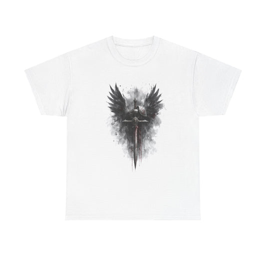 Angel of War T‑Shirt — Gothic Winged Sword Graphic Tee