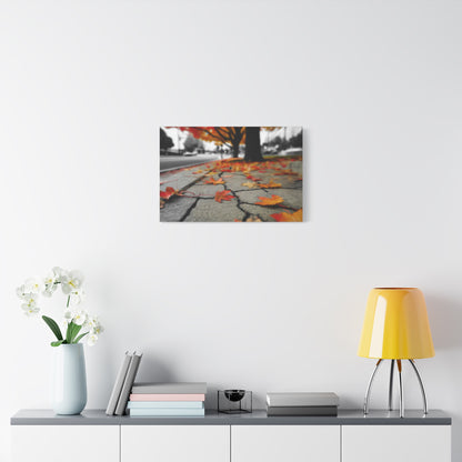 Autumn's Fragmented Canvas: Fallen Maple Leaf, Urban Decay, Seasonal Transition--1aceswild.myshopify.com
