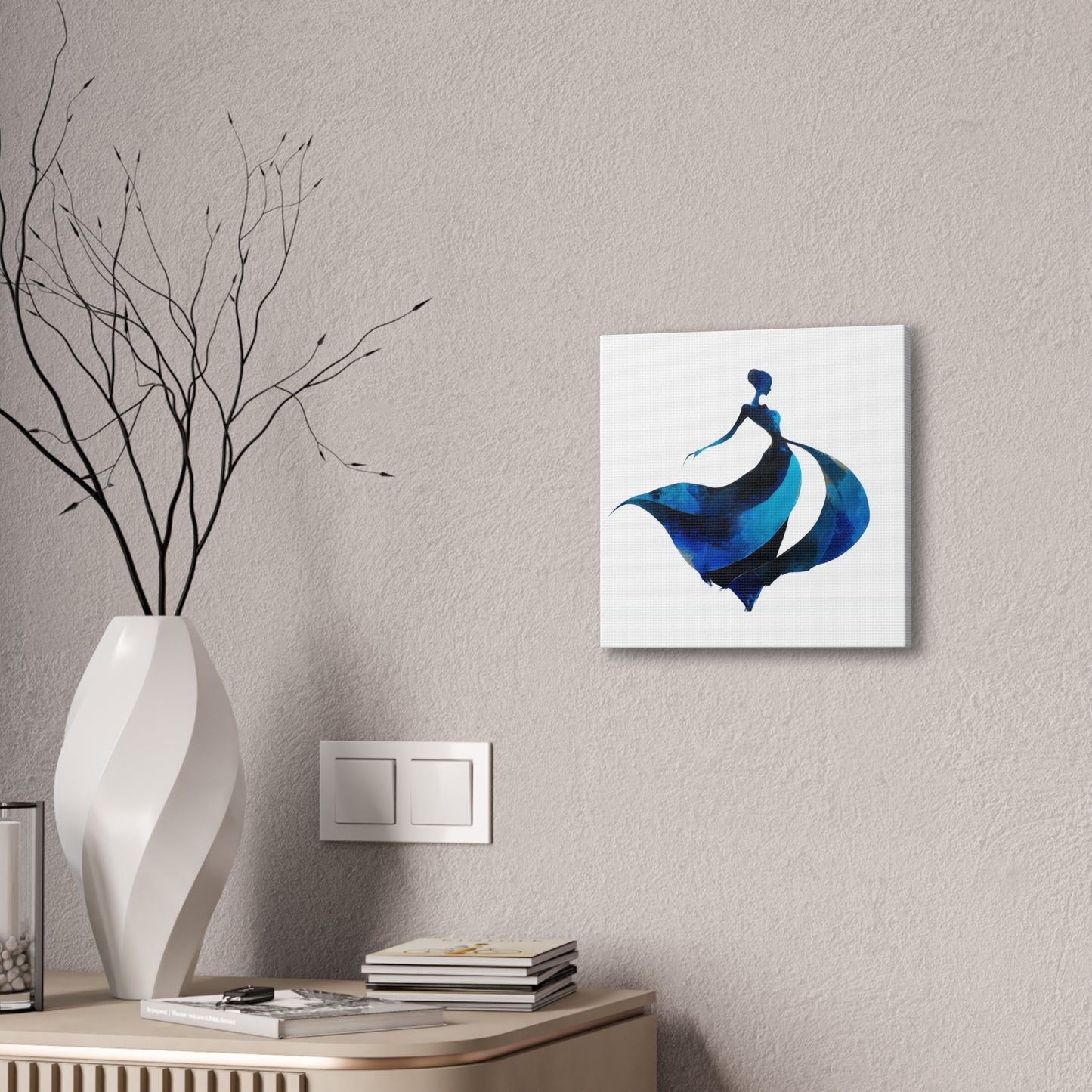 Dancing with the Water Series #3 -Elegant Silhouette Canvas Wall Art, Abstract Decor for Home, Gift for Women, Living Room Artwork, Dance Theme Decoration