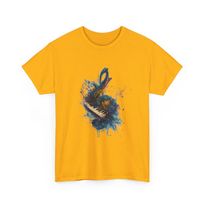 Abstract Music Keyboard Splash T‑Shirt — Watercolor Art Tee