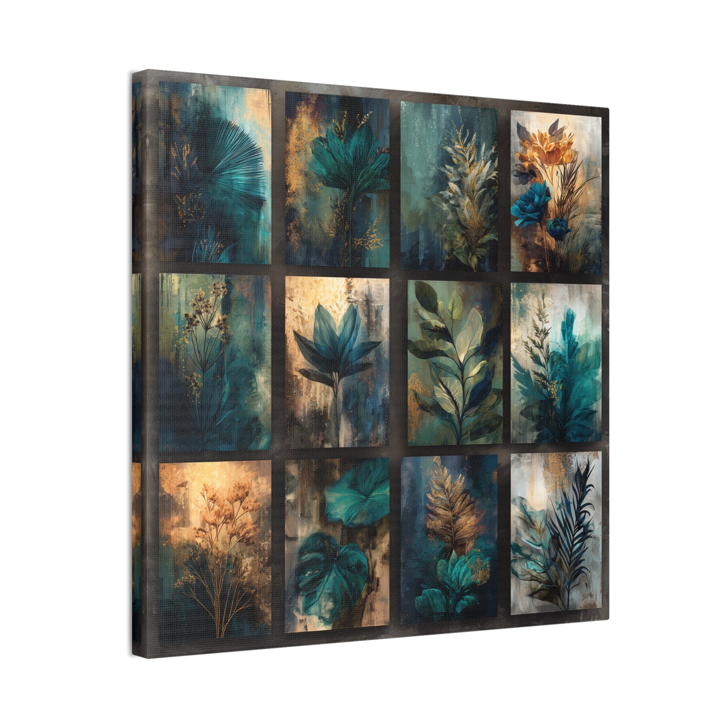 Natures Blue Green Series #4 -Botanical Wall Art, Nature-Inspired Home Décor, Eco-Friendly Canvas Print, Greenery Art Piece, Living Room Wall Hanging