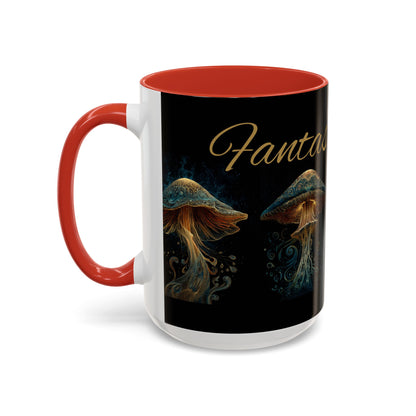Dark Fantastic Fungi Coffee Mug - Magical Ocean Mushroom Art (11/15oz)