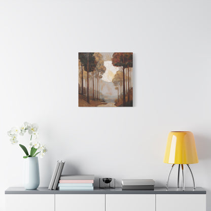 Moonlite Path -Serene Landscape Canvas Art Print, Nature Wall Decor, Rustic Aesthetic, Cozy Living Room Decoration
