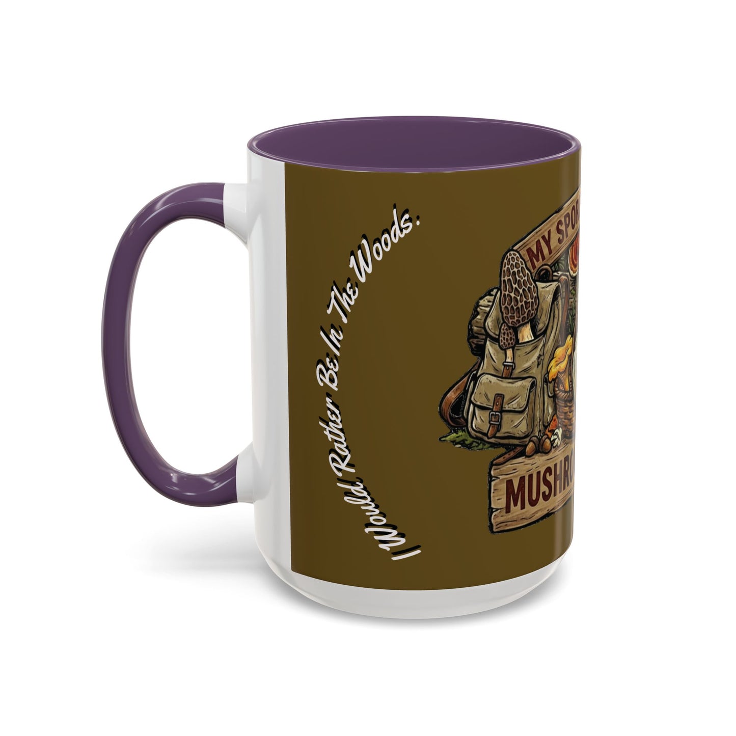 Mushroom Hunting Coffee Mug – "My Spore Time Is Spent" Rustic Forager Accent Mug