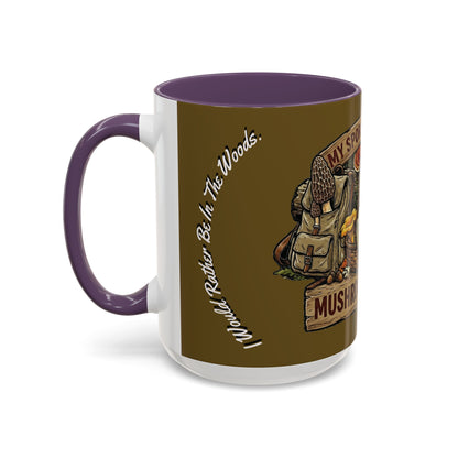 Mushroom Hunting Coffee Mug – "My Spore Time Is Spent" Rustic Forager Accent Mug