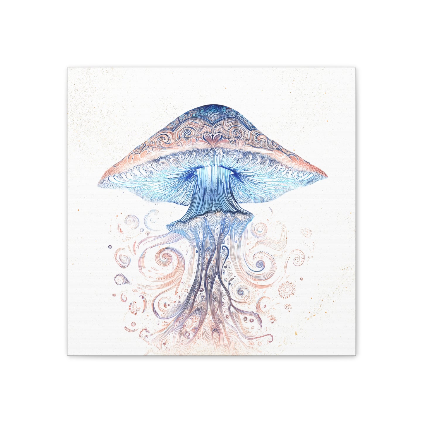 Swirl Light -Mushroom Canvas Art, Stretched Wall Decor, Bohemian Home Decor, Psychedelic Wall Art, Nature-Inspired Art